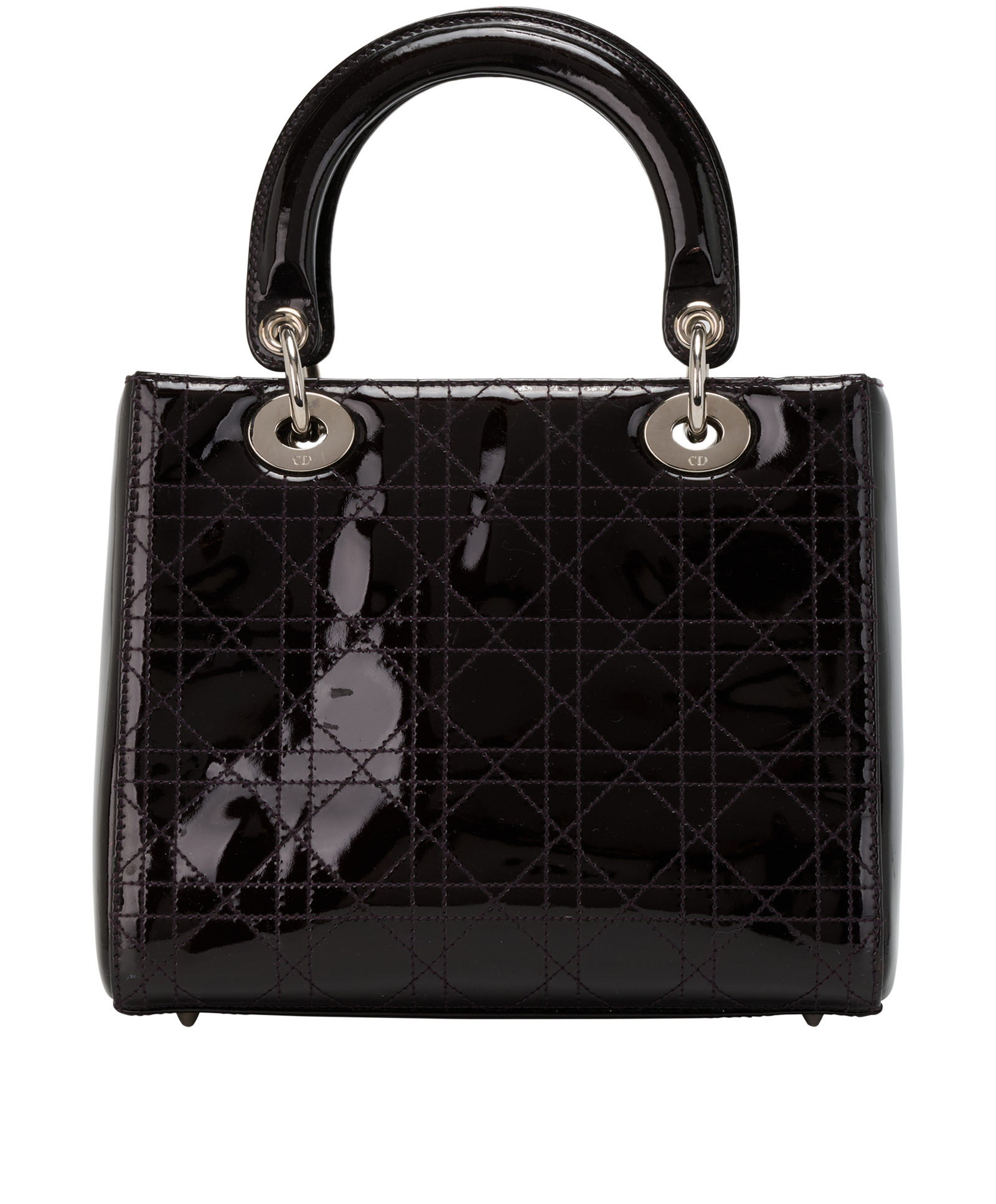 Medium Lady Dior, &pound;1,500, Handbags, Purple, Patent Leather, Back view